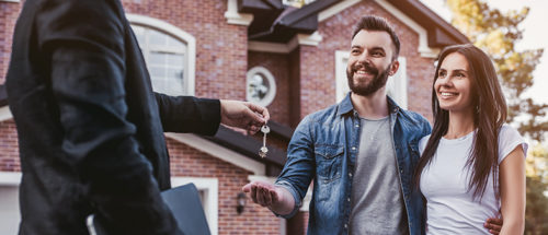 couple securing their first home through mortgage advice